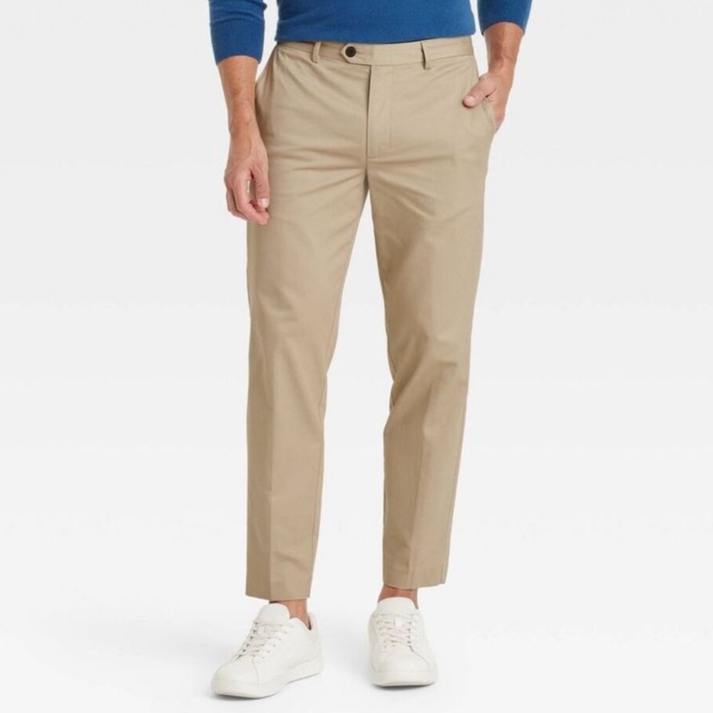 Goodfellow & Co 36x30 Khaki Extended Tab Slim Fit Trouser Pants